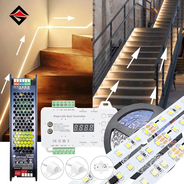 Kohandatav LED -treppvalguse komplekt